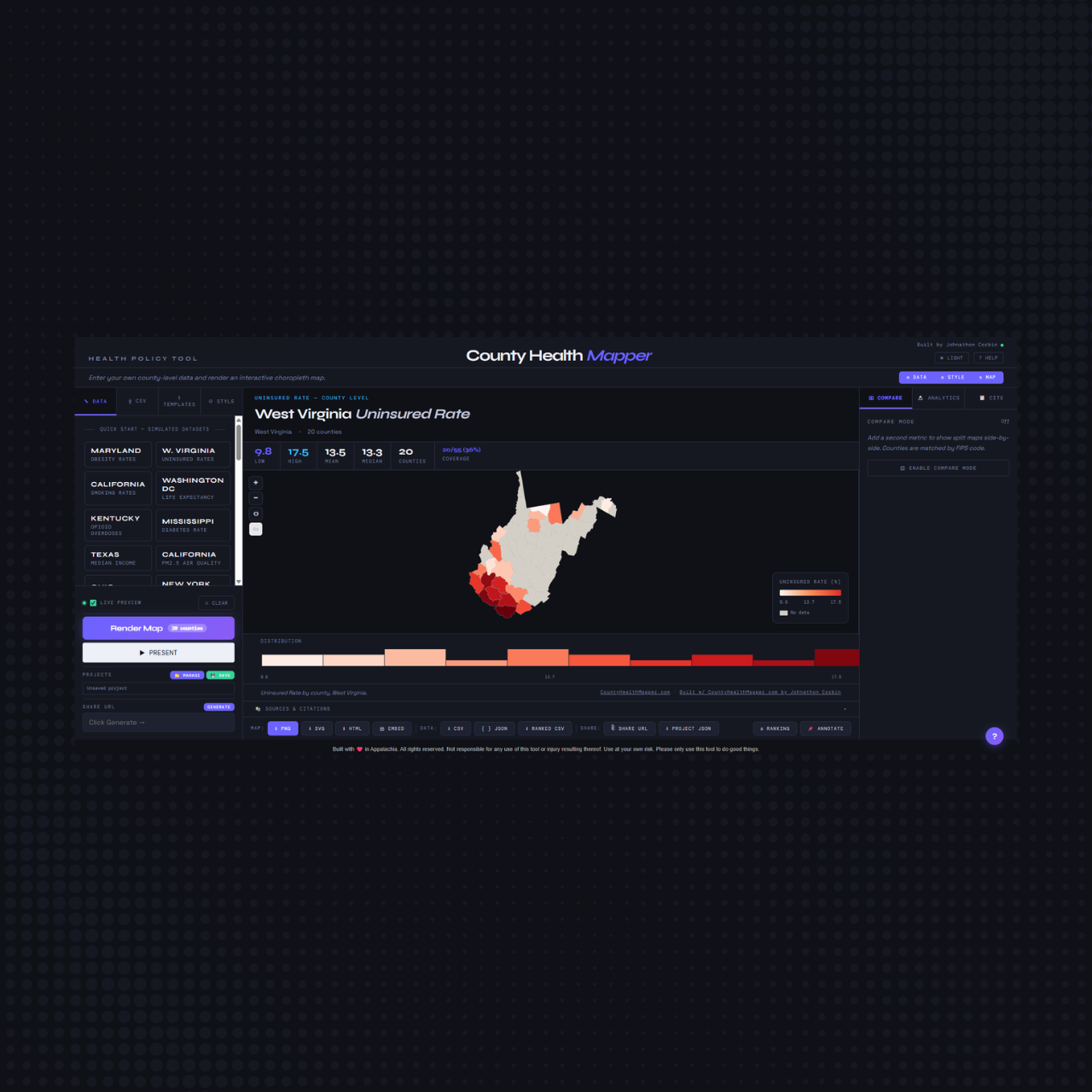 Free Public Health Map Tool